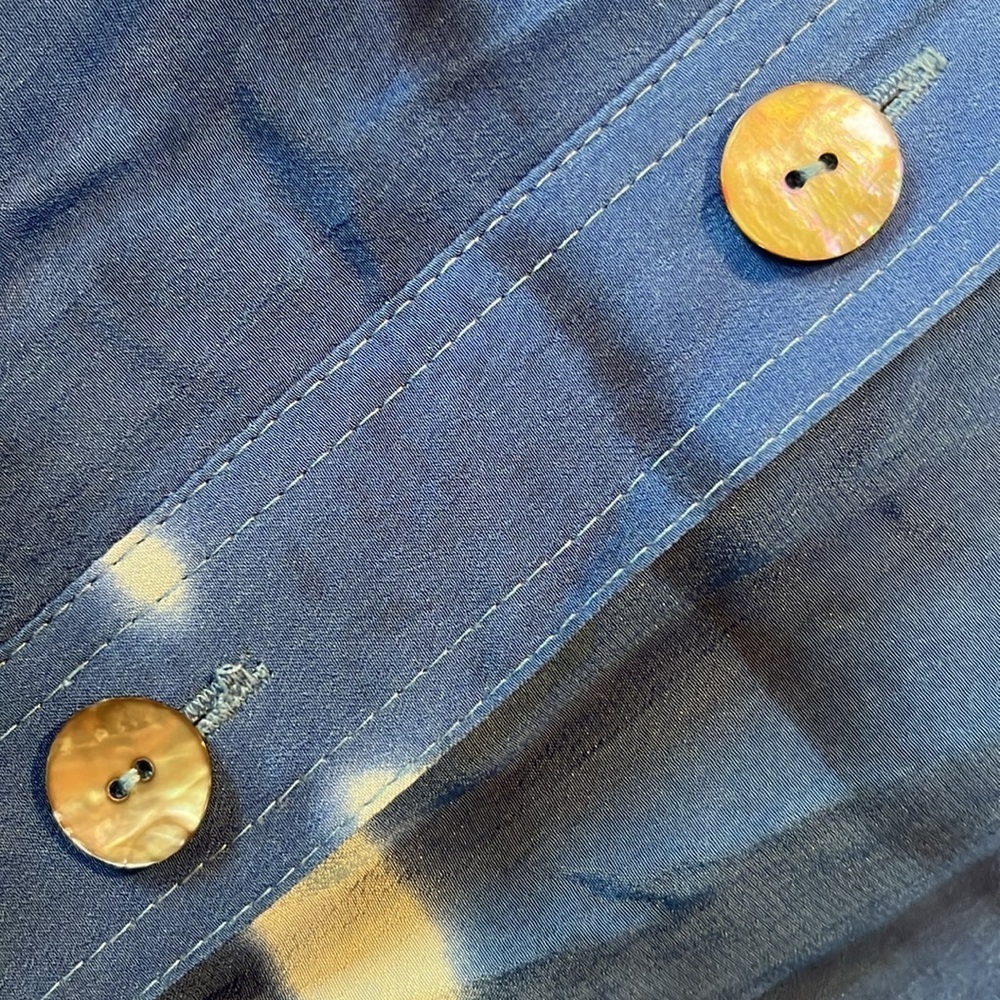 Rickie Freeman  Teri Jon Neiman Marcus long button down blue cover/shirtdress 14 - Picture 7 of 13